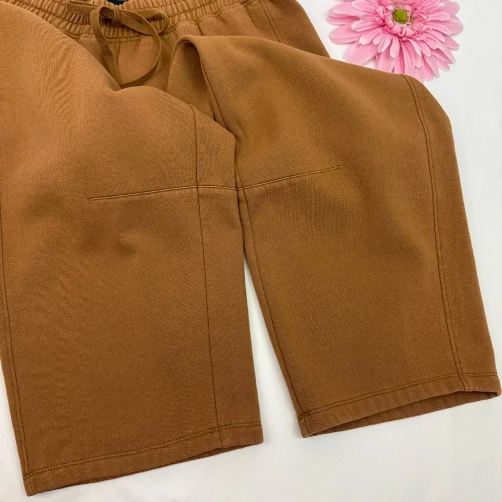 Hatch The Romy Darted Sweatpants Maternity Barrel Leg Rubber Tan Mustard